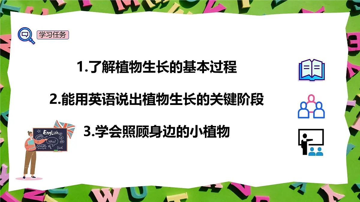 人教版三年级上册英语11《植物的生长》PPT课件第3页