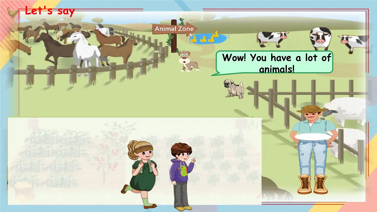 Unit 4 At the farm-B Let's talk（课件）-2024-2025学年人教PEP版英语四年级下册第6页