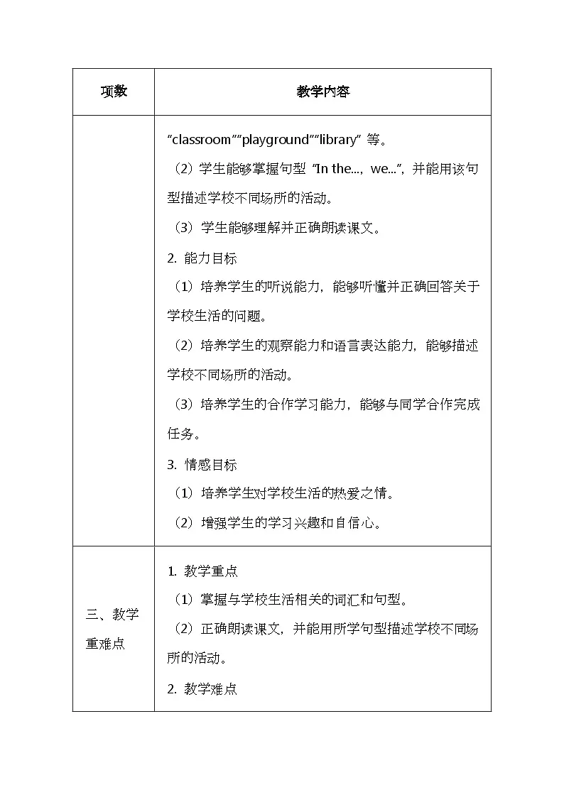 北京版（2024）一年级上册英语Lesson 2 《Danny's School Day》教案第2页