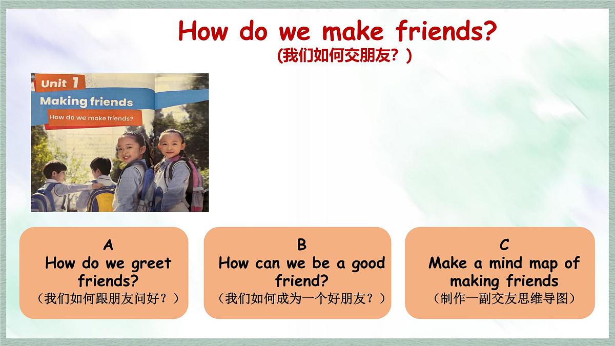 人教版PEP三年级英语上册课件《Unit 1 Making friends Part A Let’s talk》第7页