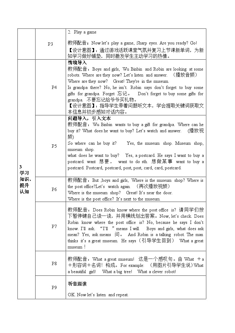 人教PEP英语六年级上册Unit 1 How can I get there_ Part A Let’s talk（教案）第2页