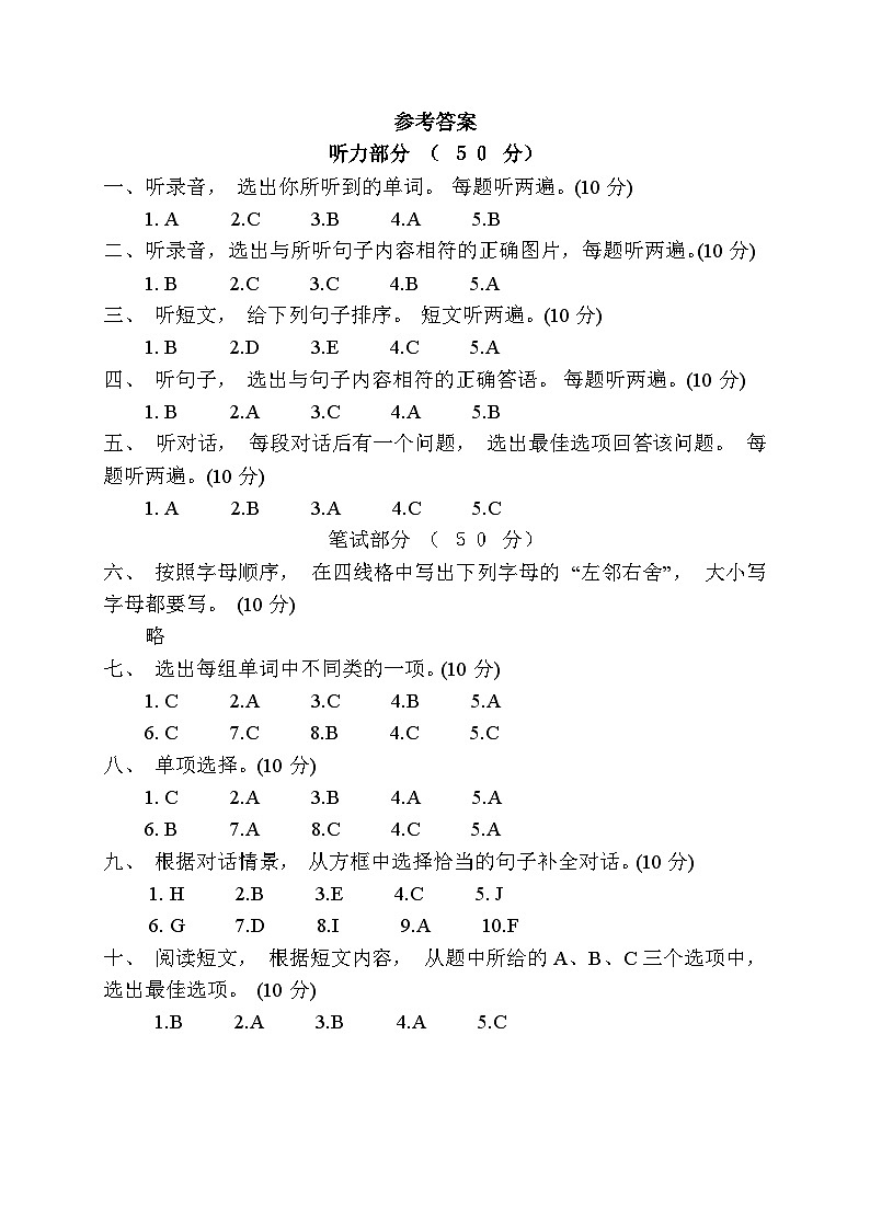 Recycle2听力材料及答案第1页