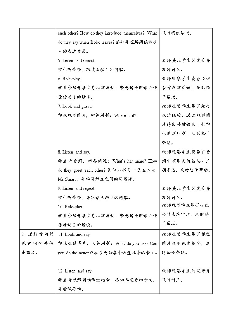 Welcome to school 教案第2页