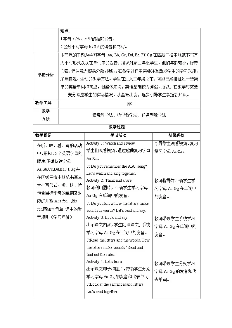 Unit 1 Hello I'm Li Shan Lesson 2 Part A Let's learn 教学设计第2页