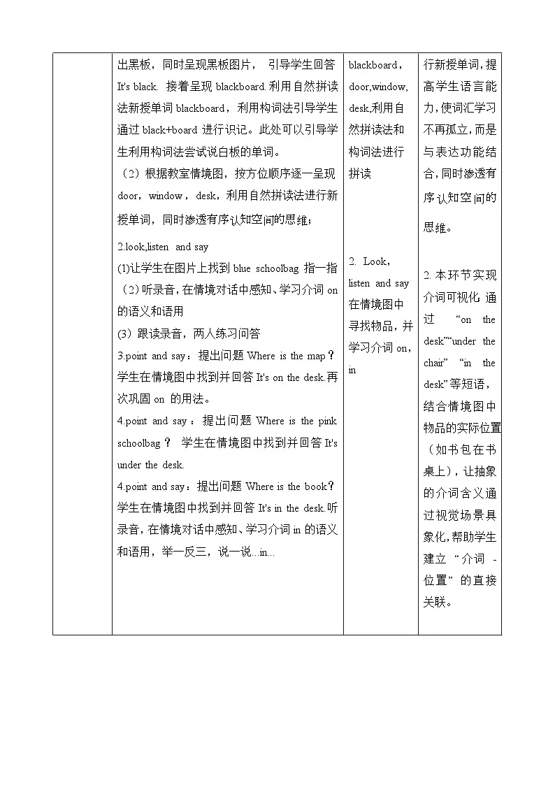 Unit 1 Our Classroom Lesson 2 Part A Let's learn 教学设计第3页