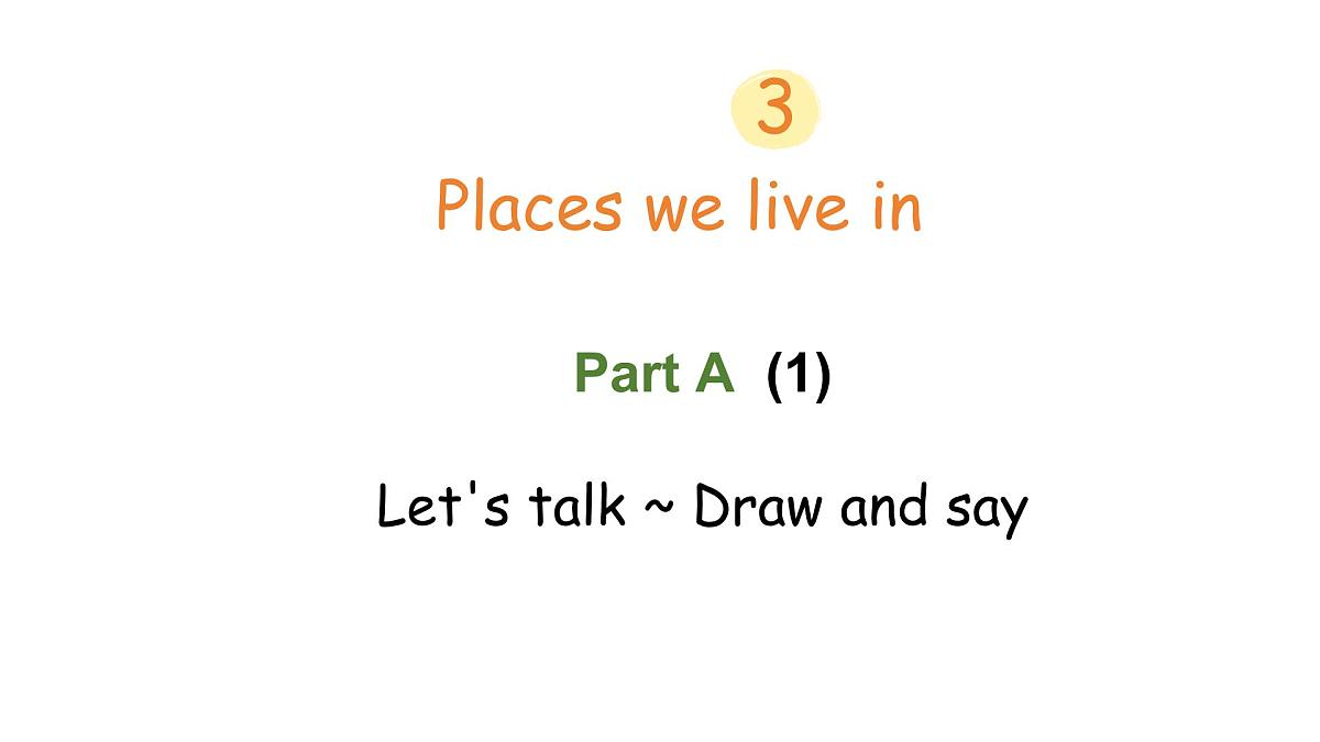 Unit 3 Part A (1) Let's talk ~ Draw and say第1页