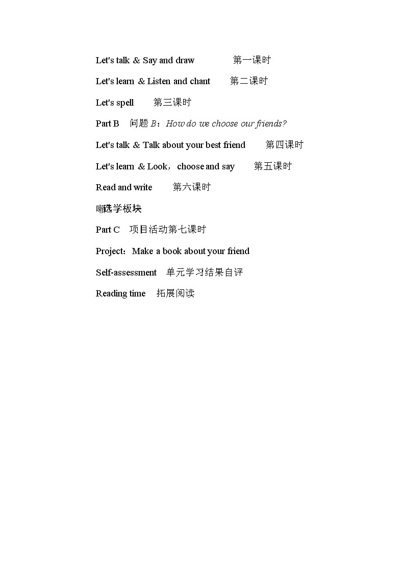 人教PEP版（2024）四年级上册英语Unit 2 My friends教案第2页