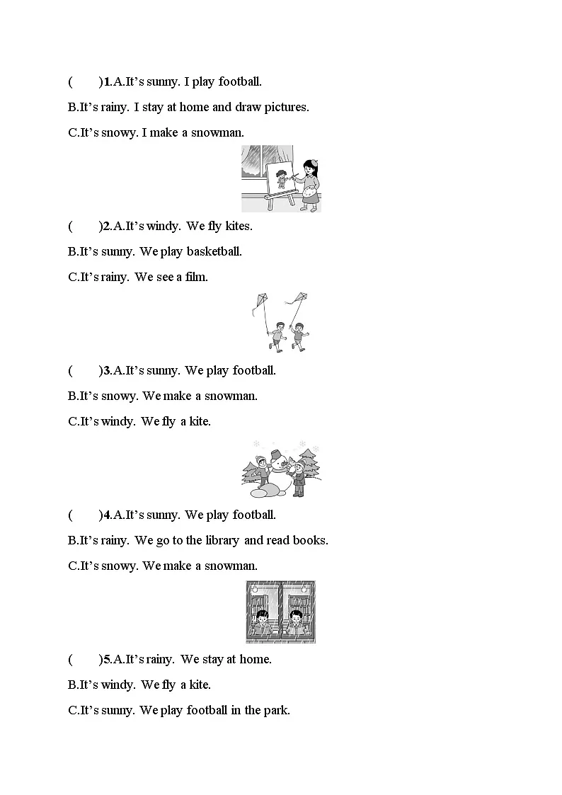 Unit 5 The weather and us 综合训练（ 含答案及听力材料）2025-2026学年度人教PEP英语四年级上册第3页