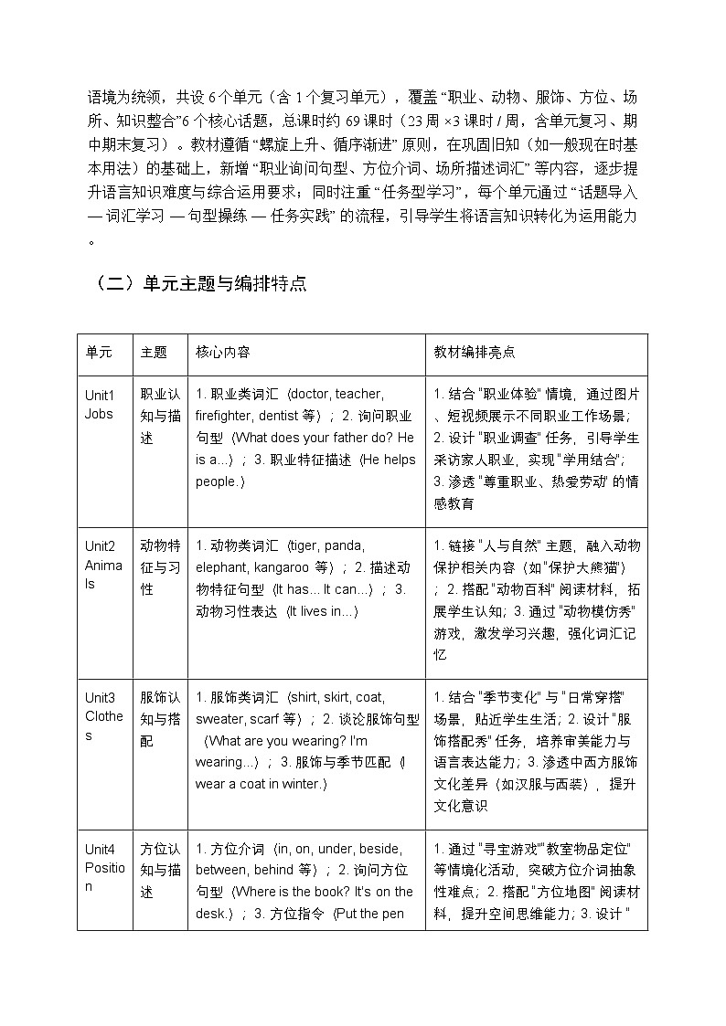 2025-2026学年北师大版（三起）小学英语五年级上册教学计划及进度表第2页
