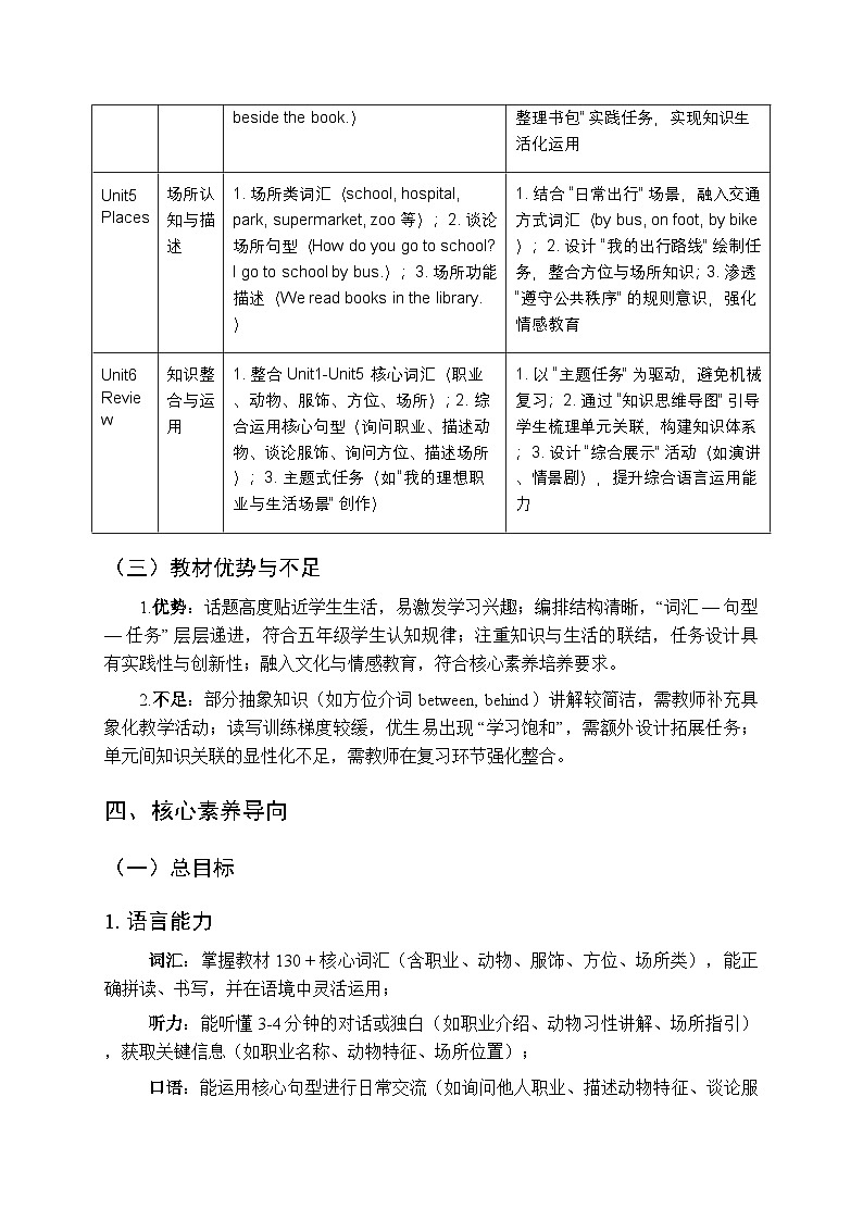 2025-2026学年北师大版（三起）小学英语五年级上册教学计划及进度表第3页