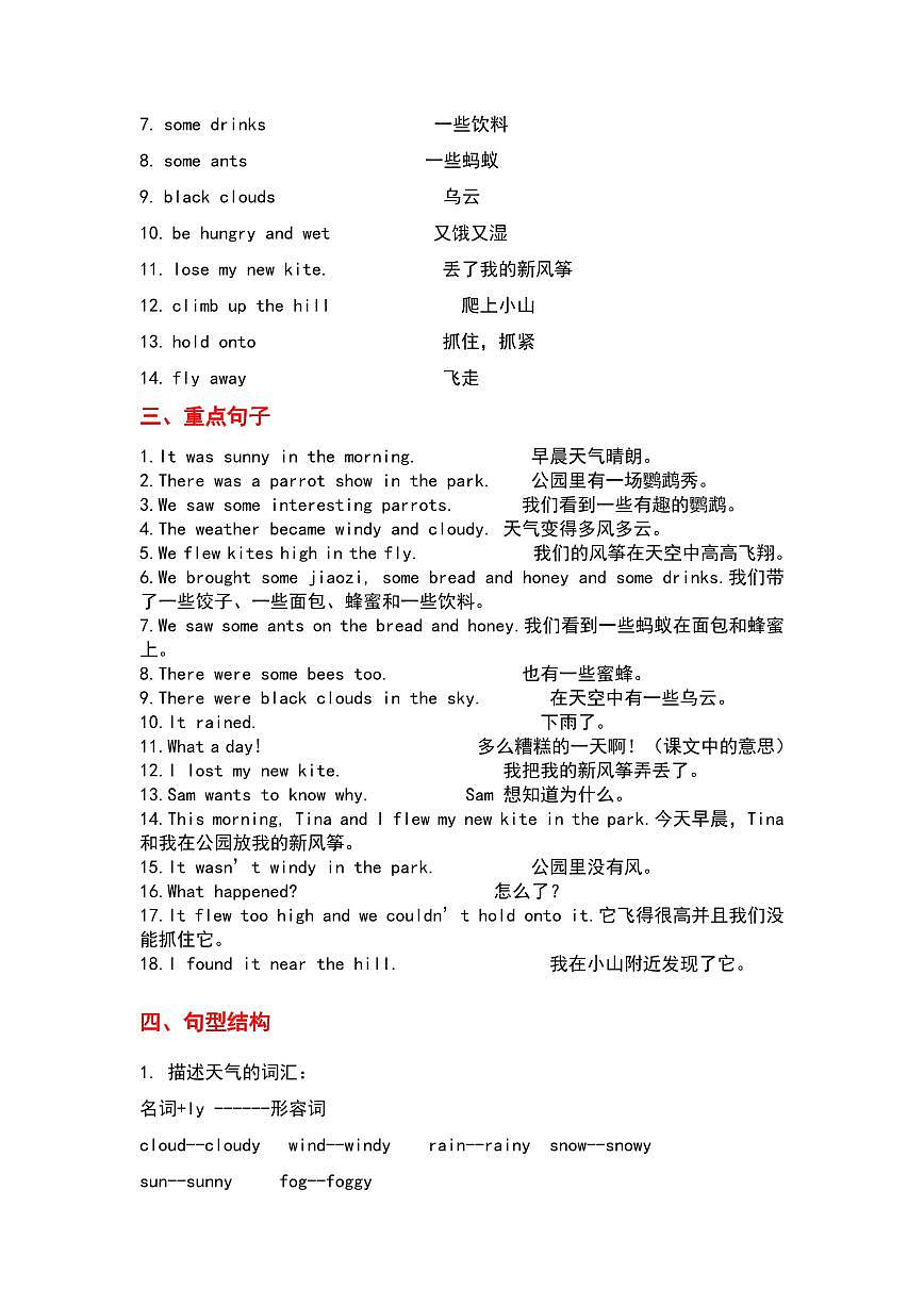 六年级上册译林版英语期末全册知识点梳理第3页