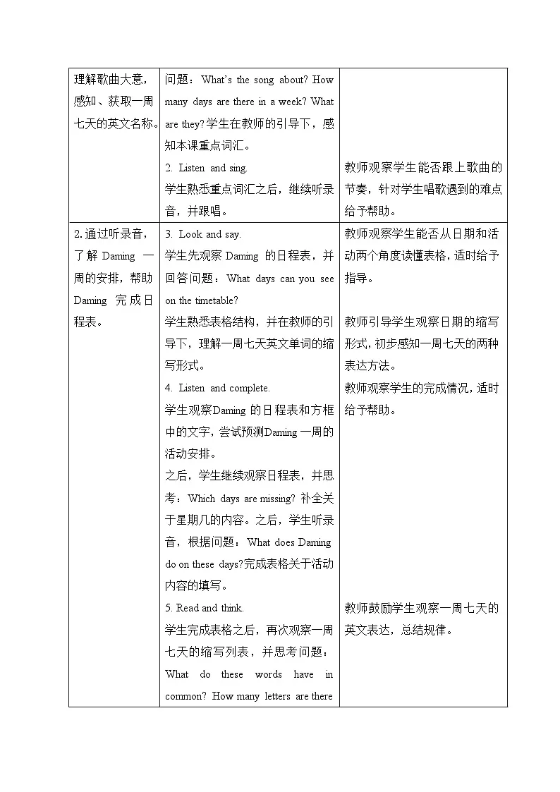 2026年外研版英语三下Unit 6 A great week（教学设计）第2页