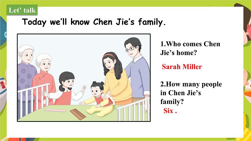 Unit2 Different families Part A Let's talk & Listen sing and play（第1课时） 2025-2026新版人教PEP版三年级英语上册课件第7页