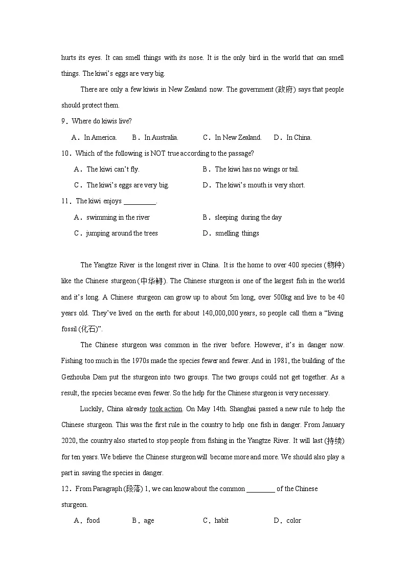 【期末】专题11 阅读理解-鲁教版（五四制）小学英语六下-期末复习考点培优专项卷（含解析）第3页