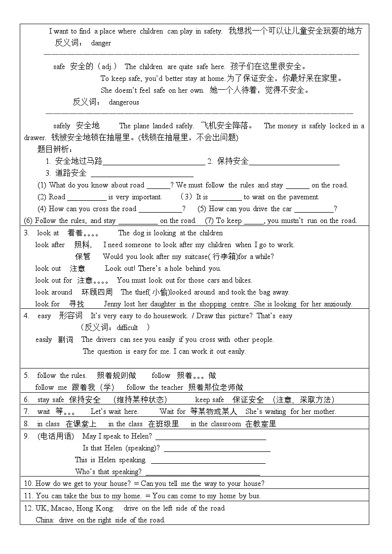 译林版英语六年级下册Unit4归纳和默写练习第2页