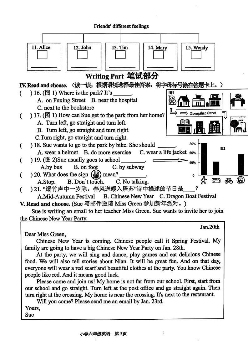 山东省青岛市黄岛区2024-2025学年六年级上学期期末英语试题第2页
