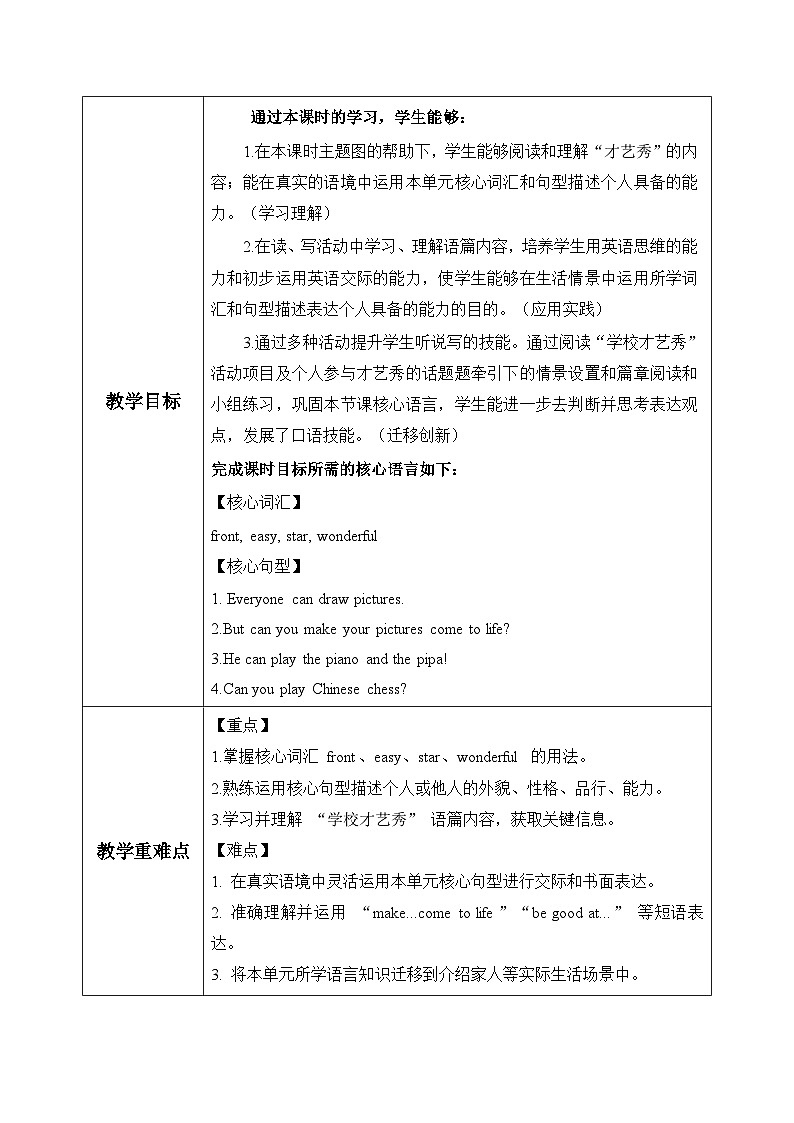 26秋人教版PEP版五年级上册英语Unit 1 第6课时 Part B Read and write&Part C(教学设计)第2页