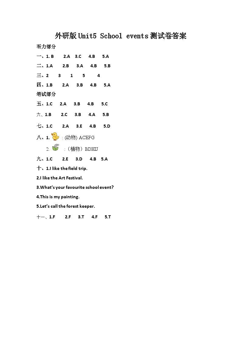 第五单元测试卷答案第1页