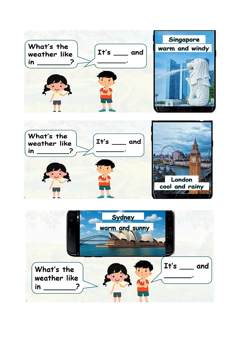 人教PEP2024版小学英语四上Unit6 第1课时 A talk学习任务单 含答案第2页