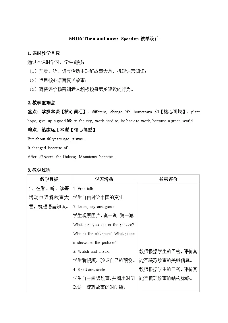 Unit 6：Speed up 教学设计-2025-2026学年五年级下册《英语》（新标准）修订版（外研社版）第1页