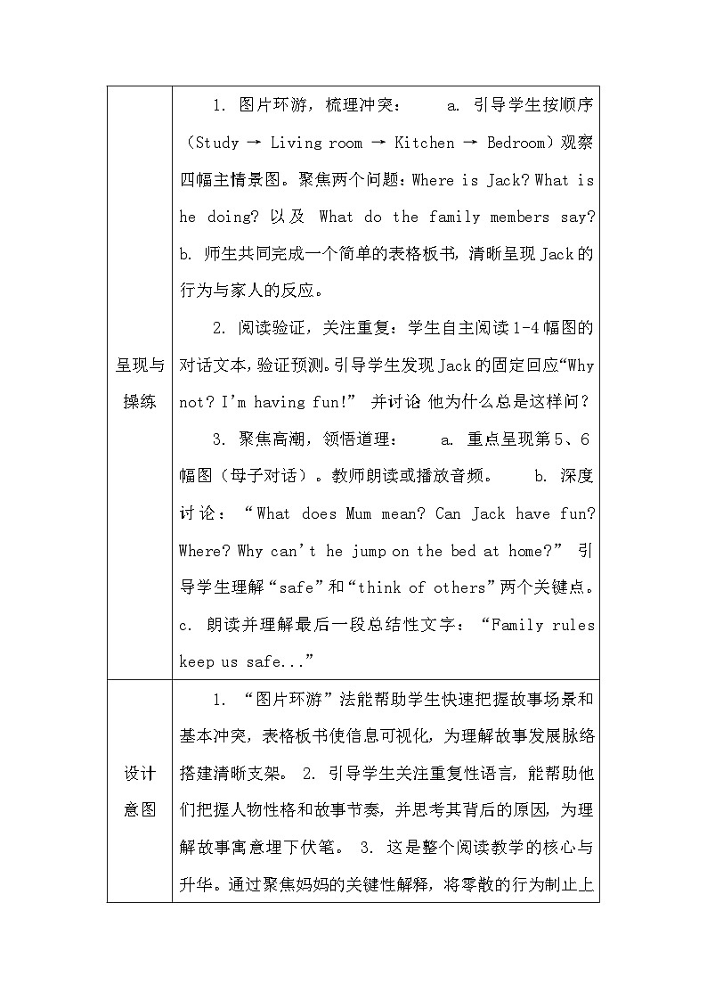【新教材】人教PEP版（2024）四年级下册英语 Unit 2 Family rules C Reading time & Project 教案【表格式】第3页