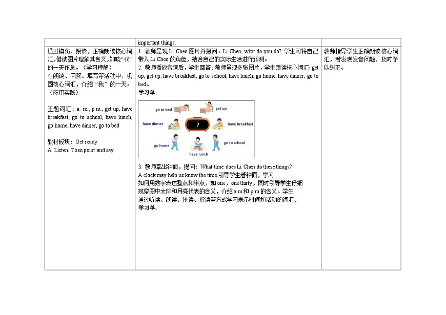 Unit1 ：Period1教学设计表格式 ——2025-2026学年四年级下册《英语》沪教牛津版六三制一起(2024)第3页