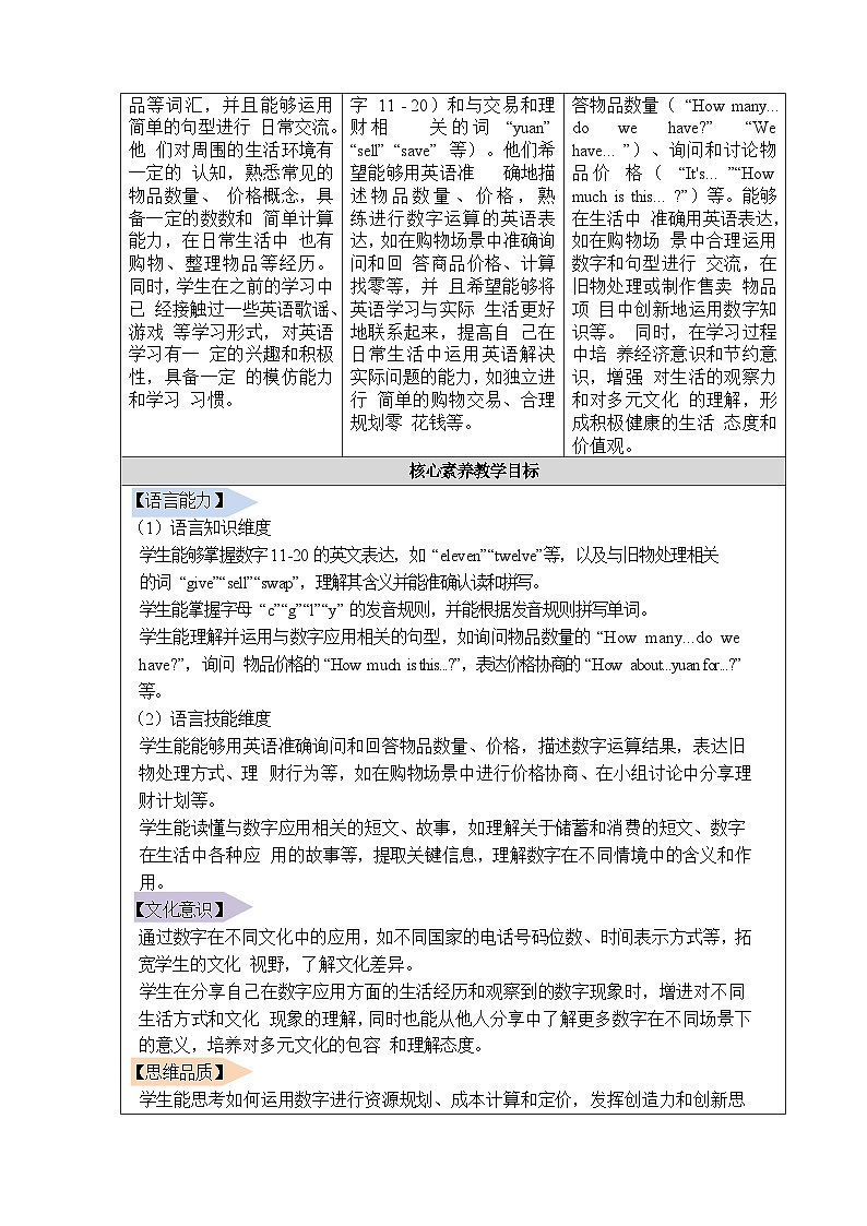 【新教材】人教PEP版（2024）三年级下册英语Unit 6 Numbers in life教案（单元整体教学设计）第2页