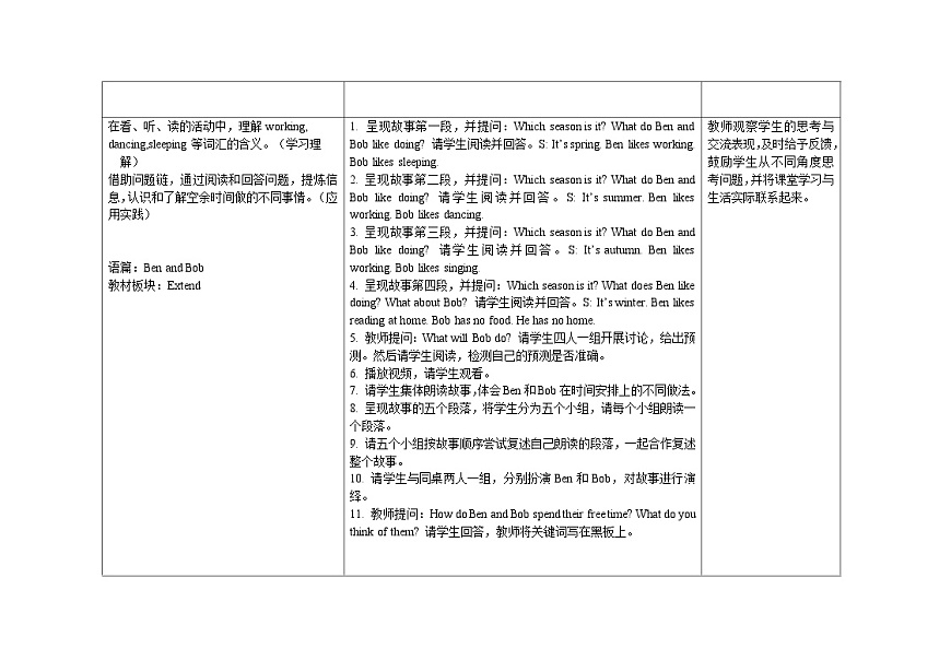 Unit1：Period5教学设计表格式 ——2025-2026学年三年级下册《英语》沪教牛津版六三制一起(2024)第2页