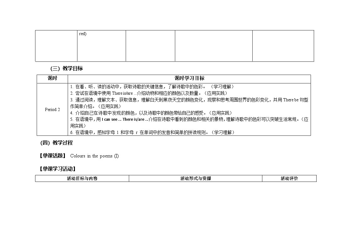 Unit 5 ：Period 2教学设计表格式-2025-2026学年三年级下册《英语》沪教牛津版(六三制一起)(2024)）第2页