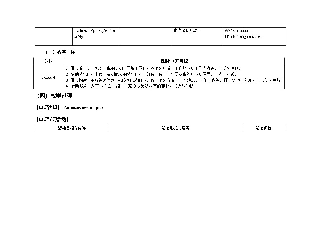 Unit 3 ：Period 4教学设计表格式-2025-2026学年四年级下册《英语》沪教牛津版六三制一起(2024)第2页