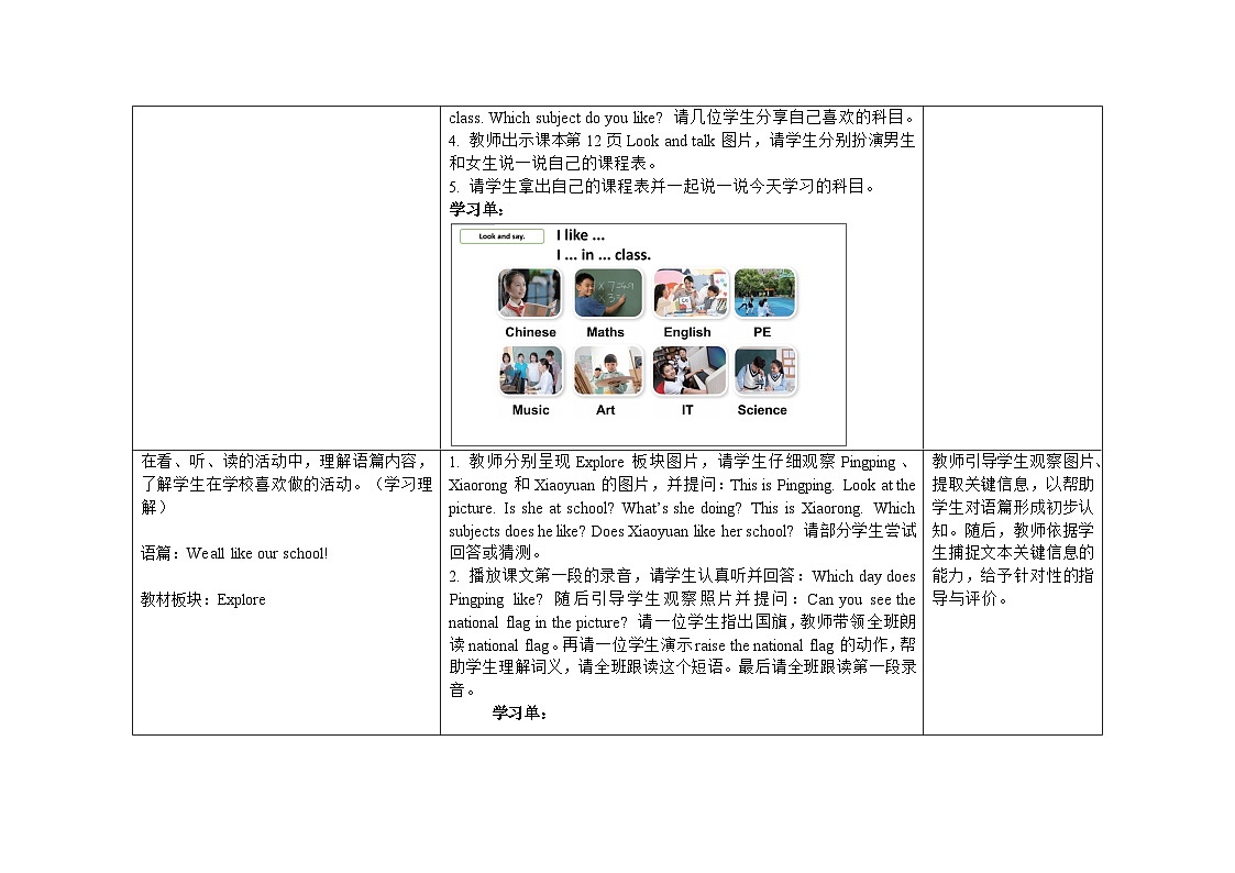 Unit 2 ：Period 2教学设计表格式-2025-2026学年四年级下册《英语》沪教牛津版六三制一起(2024)第3页