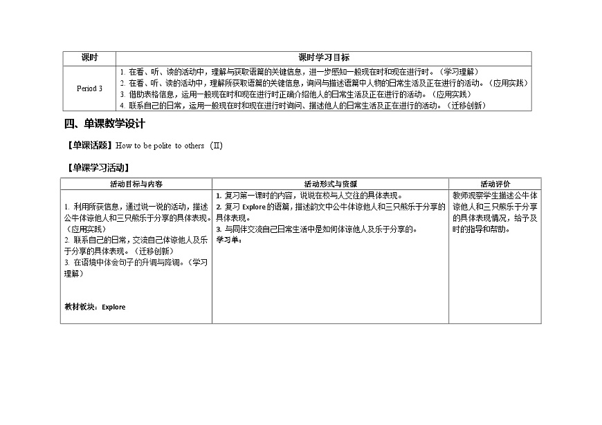 Unit 8：Period 3教学设计表格式-2025-2026学年四年级下册《英语》沪教牛津版六三制一起(2024)第2页