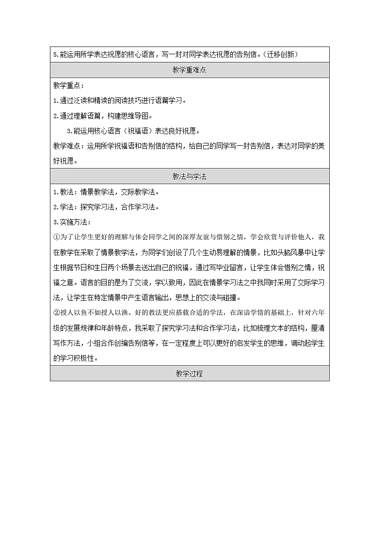 外研版（三起）小学英语六年级下册 Module 9 Unit 2 Wishing you happiness every day 教案第2页