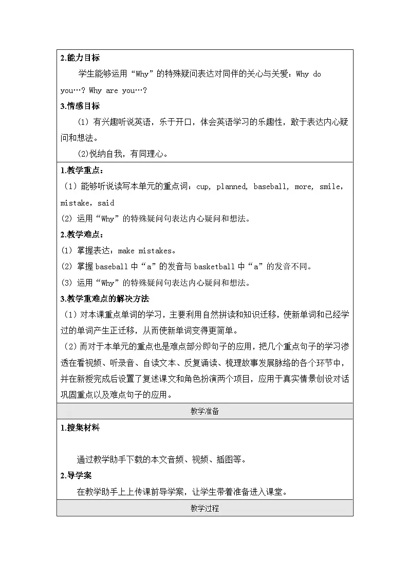 外研版（三起）（陈琳主编）小学英语六年级下册 Module 8 Unit 1 Why do you have cups on your heads 教案第2页