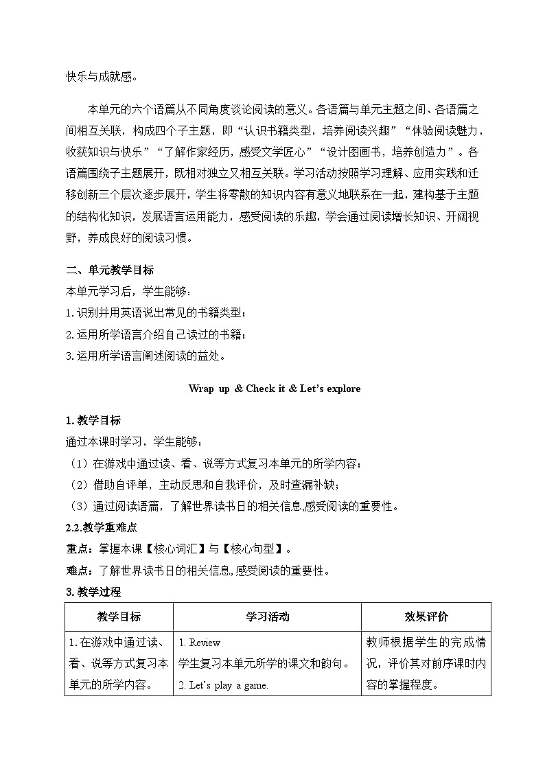 Unit 3：Wrap up  教学设计-2025-2026学年五年级下册《英语》（新标准）修订版（外研社版）第2页
