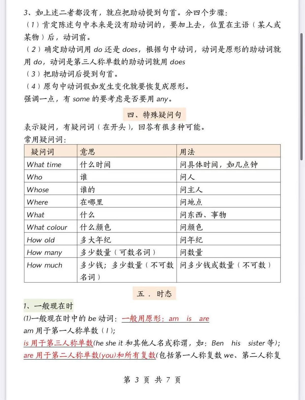 人教版PEP五年级英语下册重要语法知识汇总学案第3页