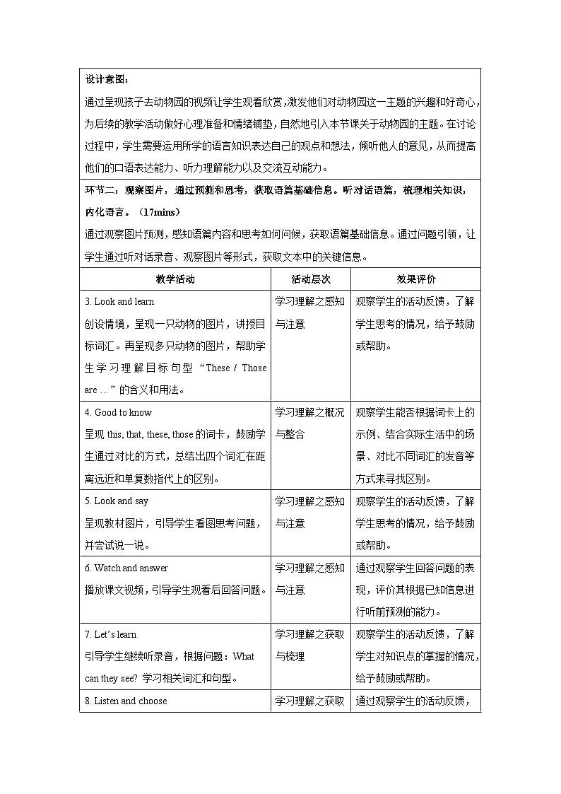 Unit 3 In the zoo Lesson 1These are lions教案表格式 小学英语鲁科版五四制（2024）三年级下册第3页