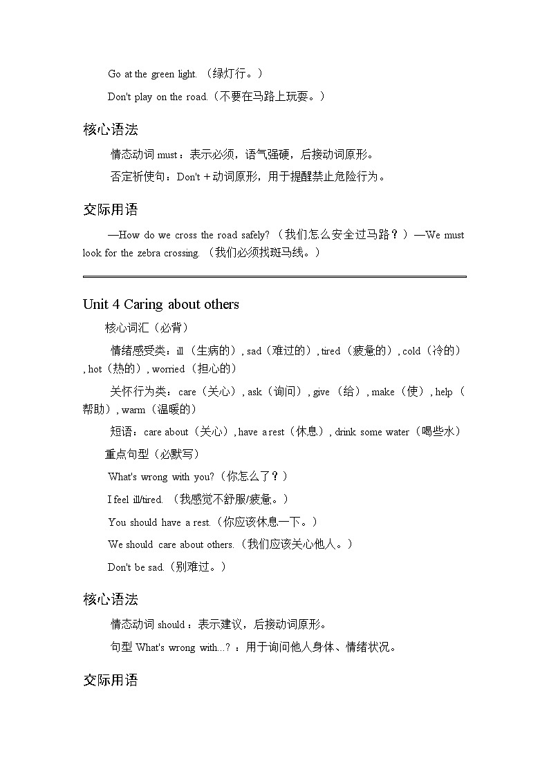 2026春译林版（三起）（新教材）小学英语四年级下册（全册）各单元知识点复习要点梳理第3页