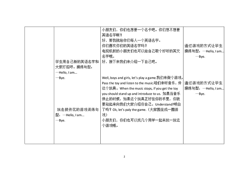 三年级上册英语教案Recycle 1（Lesson 1）人教（PEP）（2014秋）第2页