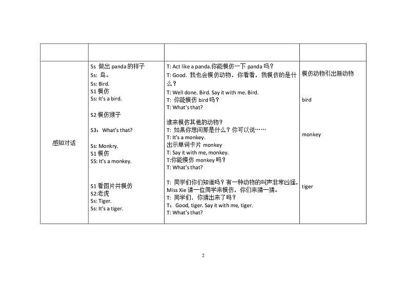三年级上册英语教案Unit 4 We love animals  （Lesson 5）人教（PEP）（2014秋）02