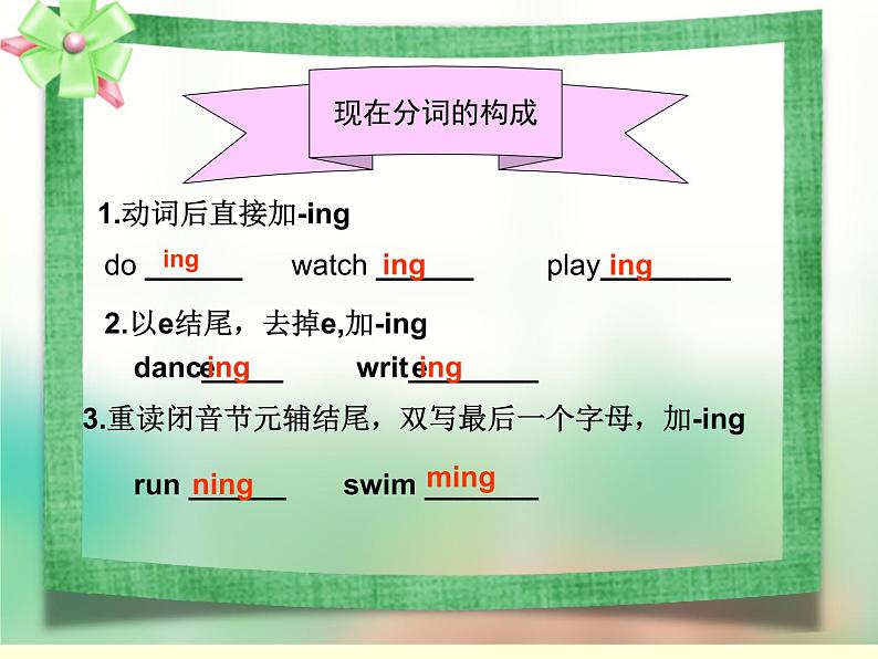 微课件—现在进行时(小学英语)第5页