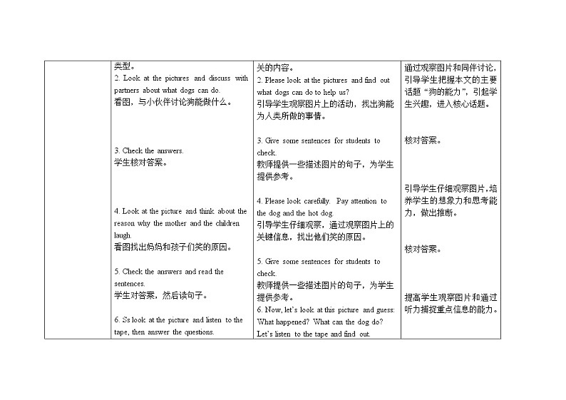 五年级上册英语教案Module 7 Unit 1 She can’t see外研社（三起）02