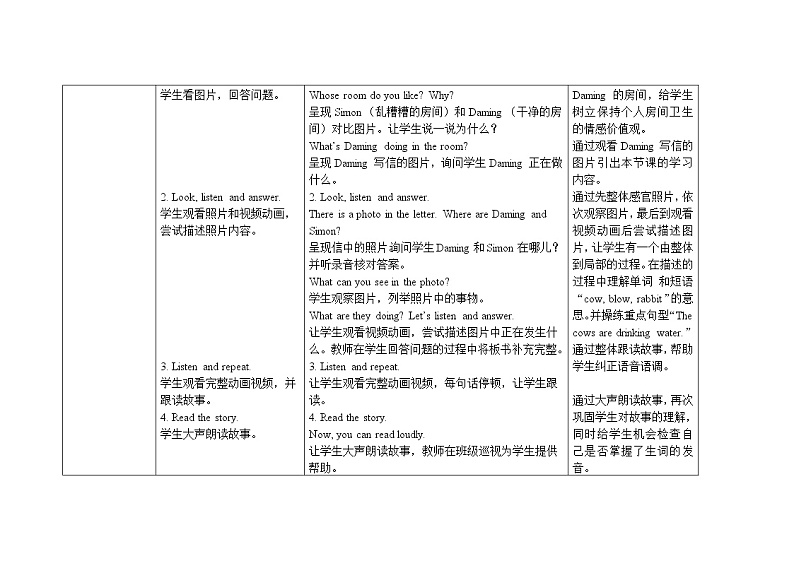 六年级下册英语教案 Module 3 Unit 2 The cows are drinking water 外研社（三起）02