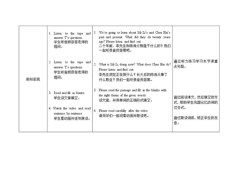 五年级下册英语教案Module 2 Unit 2 Mr Li was a teacher外研社（三起）第2页