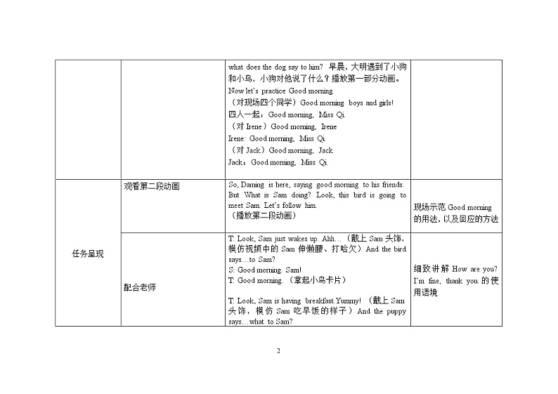 三年级上册英语教案 Module 1 Unit 2 How are you外研社（三起）02