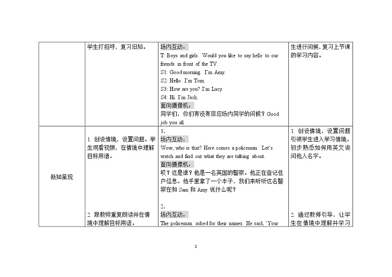 三年级上册英语教案 Module 2 Unit 2 What’s your name外研社（三起）第2页