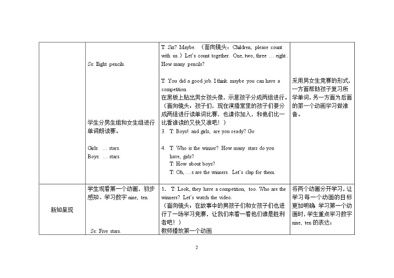 三年级上册英语教案 Module 5 Unit 2 Nine girls外研社（三起）02