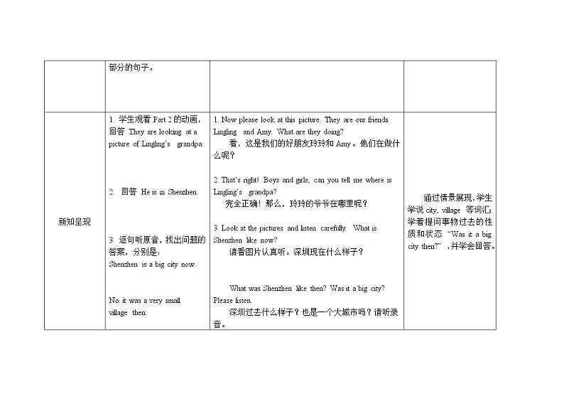 四年级下册英语教案 Module 6 Unit 2 Was it a big city then 外研社（三起）第2页