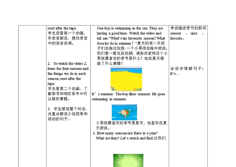 三年级下册英语教案Module 7 Unit 1 We fly kites in spring 外研社（三起）03