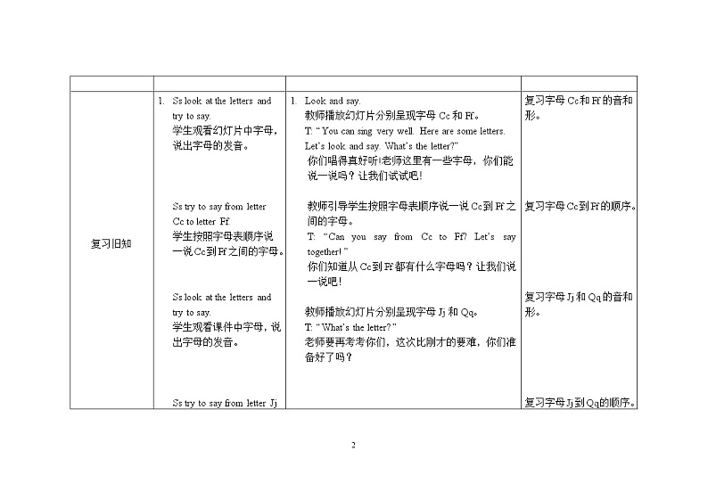 三年级下册英语教案Review Module Unit 1 (Lesson 1) 外研社（三起）02
